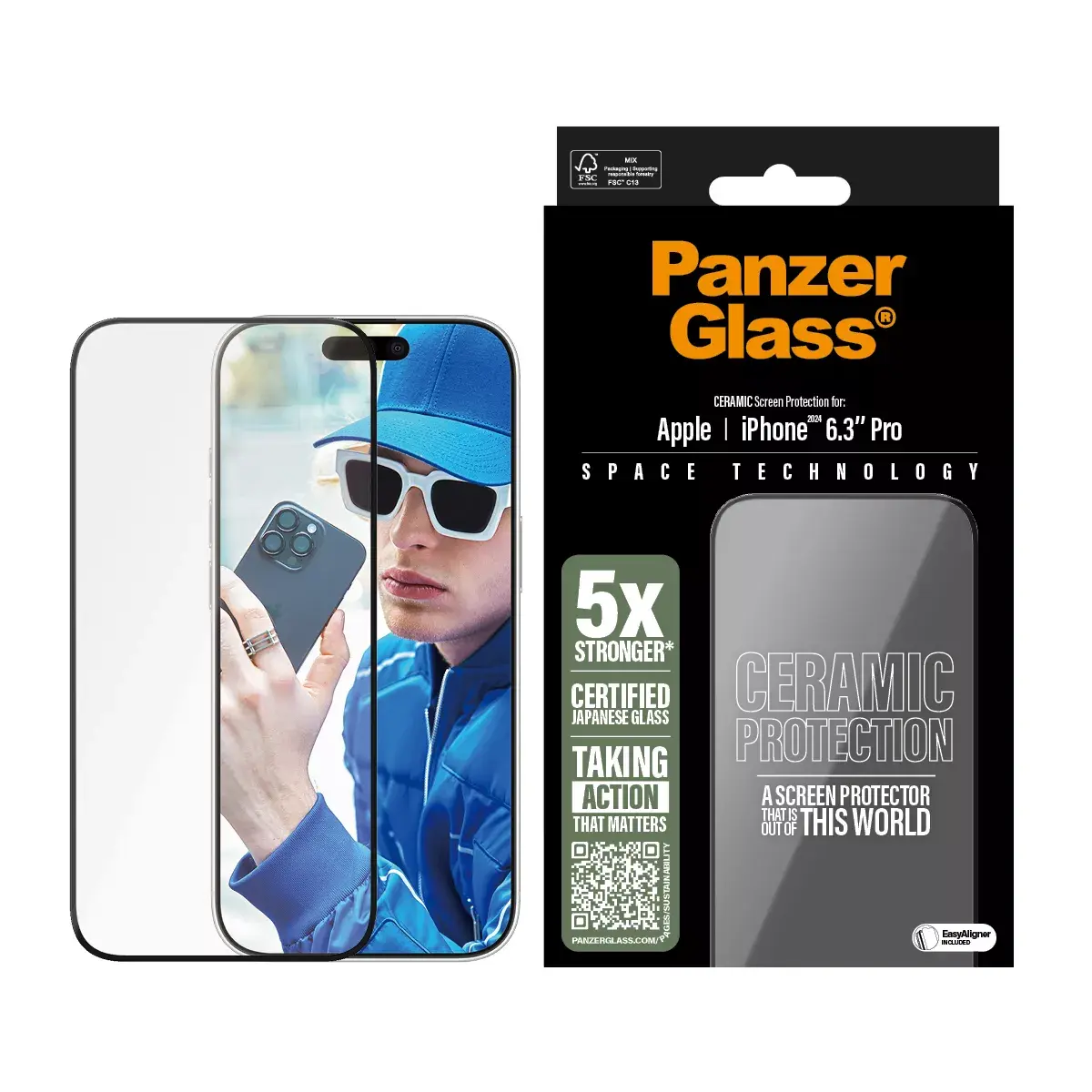Ekrāna aizsargs PanzerGlass Ceramic iPhone '24 6.3" Pro Photo 2