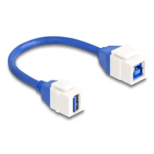 DeLOCK Keystone Модульный Кабель USB 5 Гбит/с Type-A female к Type-B female 20 см синий