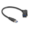 DeLOCK USB paneļa montāžas sieviešu 45° leņķa uz Type-A vīriešu Photo 2