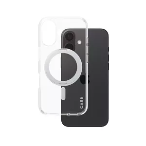 Vāks PanzerGlass iPhone 16 Caurspīdīgs ar sudraba statīvu un MagSafe