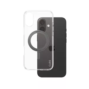 Чехол PanzerGlass iPhone 16 Plus Прозрачный с черной подставкой и MagSafe