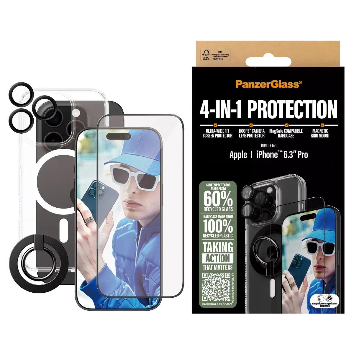 PanzerGlass 4-in-1 Protection Bundle iPhone '24 6.3" Pro Photo 2