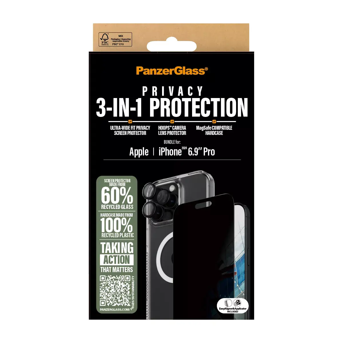 3-in-1 Privacy Protection Bundle PanzerGlass iPhone '24 6.9" Pro Photo 5
