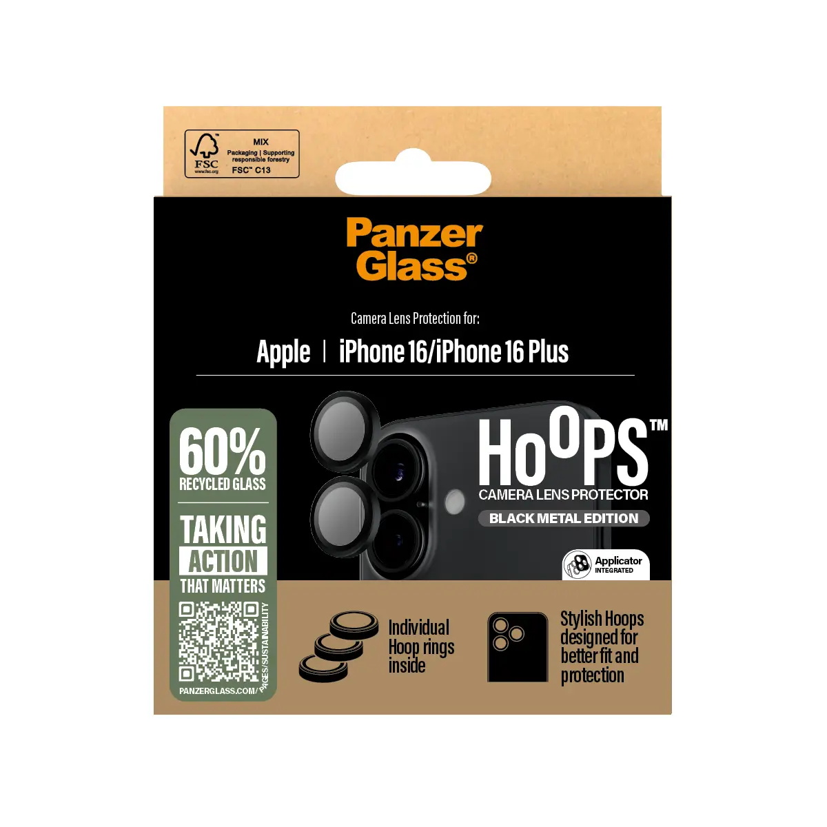 Защита камеры PanzerGlass Hoops для iPhone 16 / 16 Plus Photo 3