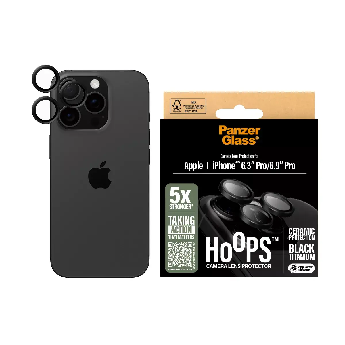 Objektīva aizsargs PanzerGlass Hoops iPhone 24 6.3 Pro 6.9 Pro Photo 2