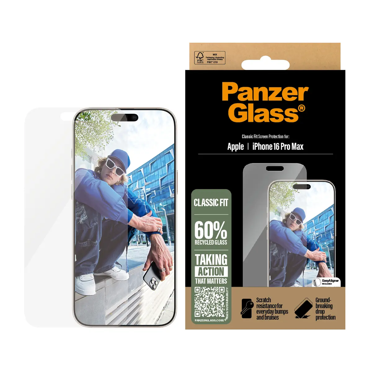 PanzerGlass Classic Fit aizsargstikls iPhone 16 Pro Max Photo 2