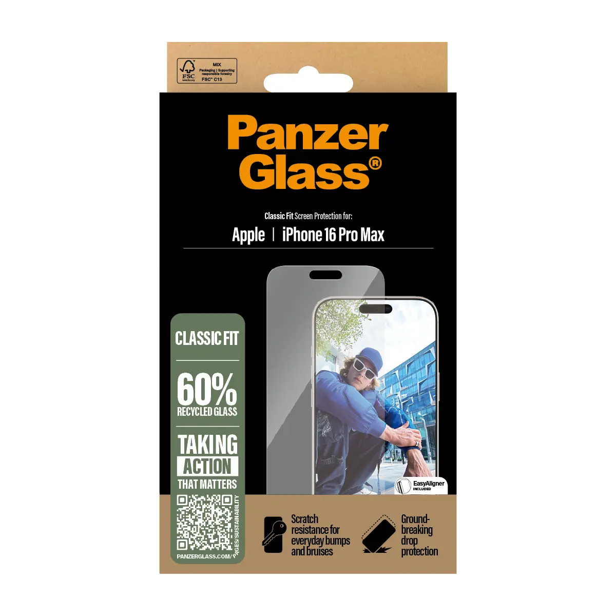 PanzerGlass Classic Fit aizsargstikls iPhone 16 Pro Max Photo 3
