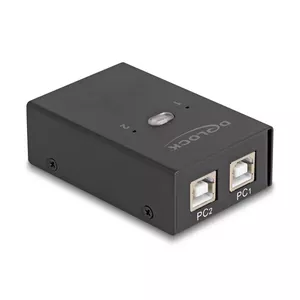 DeLOCK USB 2.0 переключатель 2 ПК на 4 устройства Черный 0.48 Gbit/s