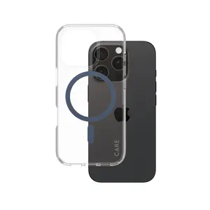 PanzerGlass CARE Urban Combat Чехол Прозрачный с синим MagSafe для Apple iPhone 16 Pro Термопластичный полиуретан