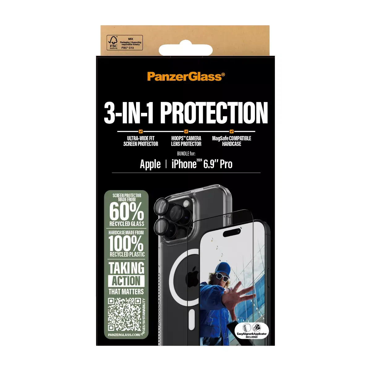 3-in-1 Aizsardzības komplekts PanzerGlass iPhone '24 6.9" Pro Photo 3