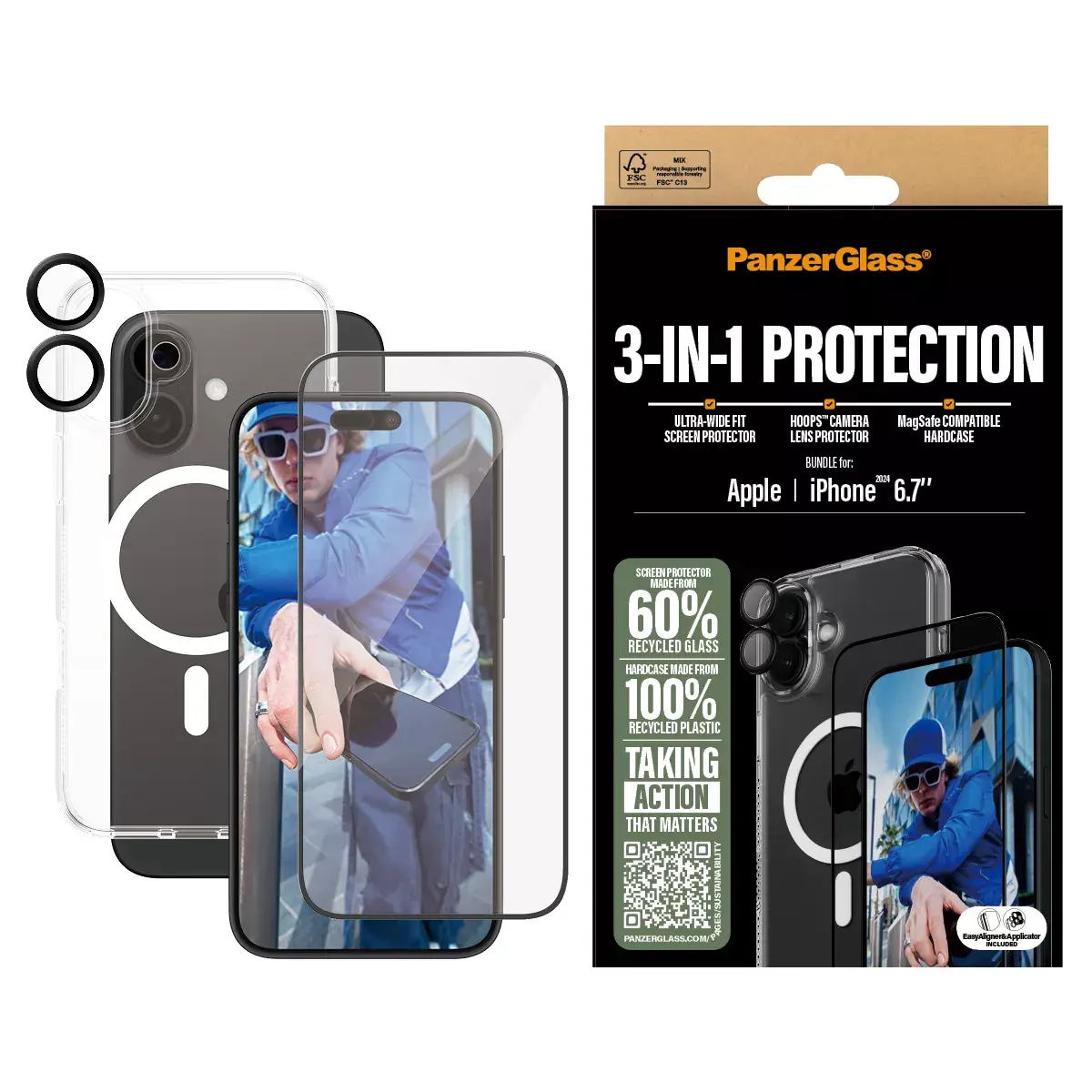 3-в-1 Защитный комплект PanzerGlass iPhone '24 6.7" Photo 2