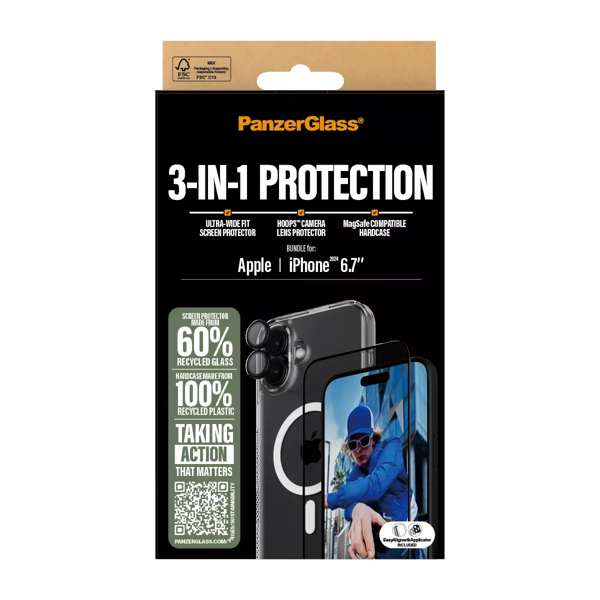 3-в-1 Защитный комплект PanzerGlass iPhone '24 6.7" Photo 3