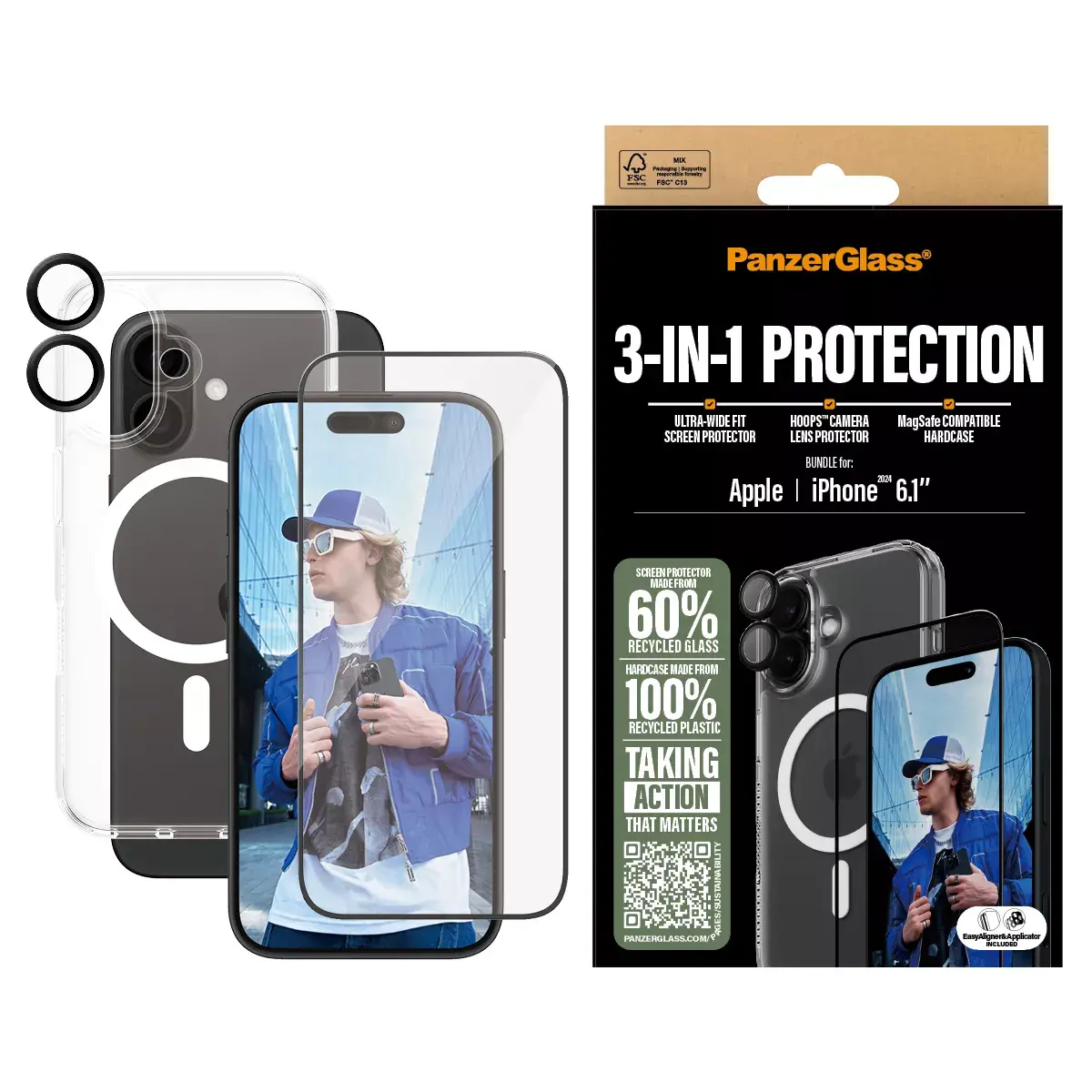 3-in-1 Aizsardzības komplekts PanzerGlass iPhone '24 6.1" Photo 2