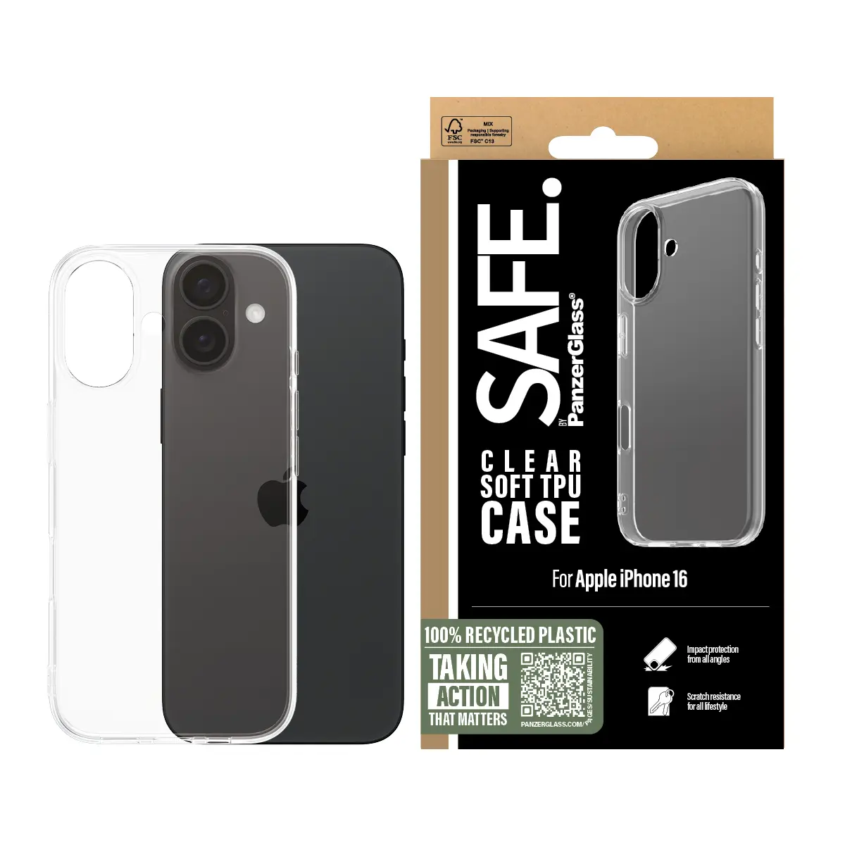 Чехол PanzerGlass SAFE. TPU для Apple iPhone 16 Photo 2
