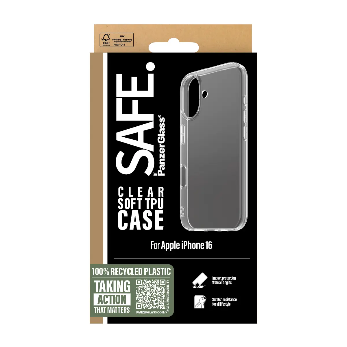 Чехол PanzerGlass SAFE. TPU для Apple iPhone 16 Photo 3