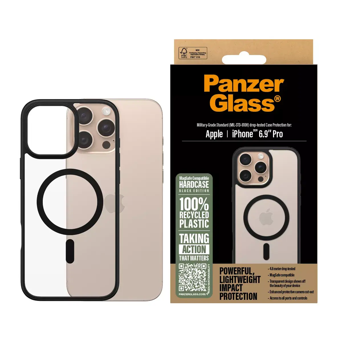Чехол PanzerGlass HardCase Black iPhone 24 6.9" Pro Photo 2