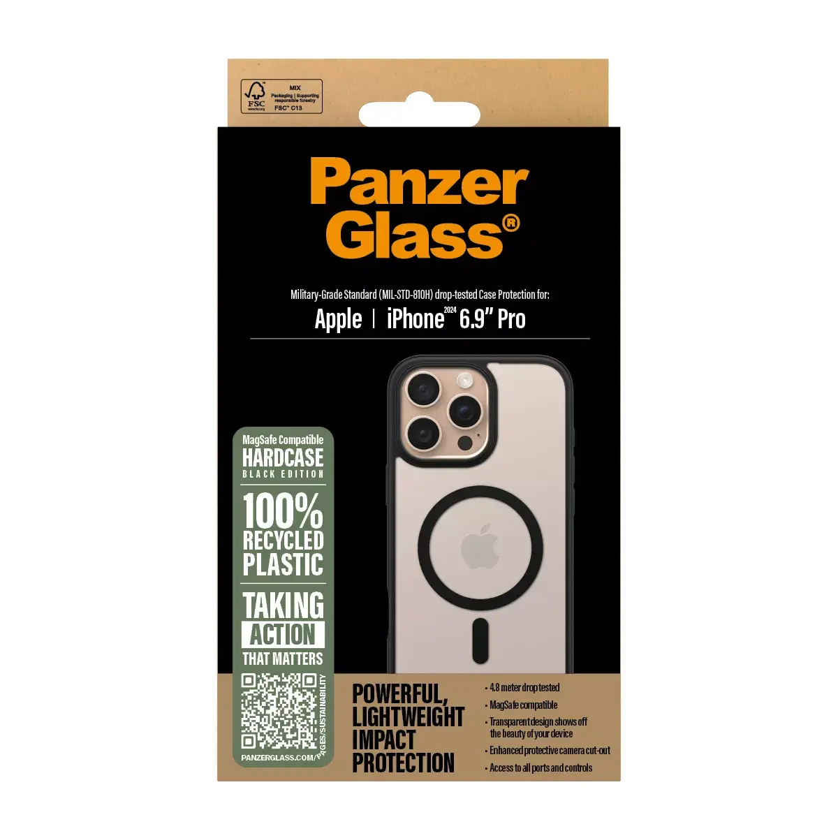 Чехол PanzerGlass HardCase Black iPhone 24 6.9" Pro Photo 3