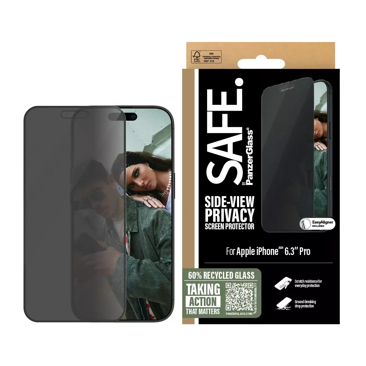 Защитное стекло PanzerGlass SAFE. by ® iPhone '24 6.3" Pro Photo 3