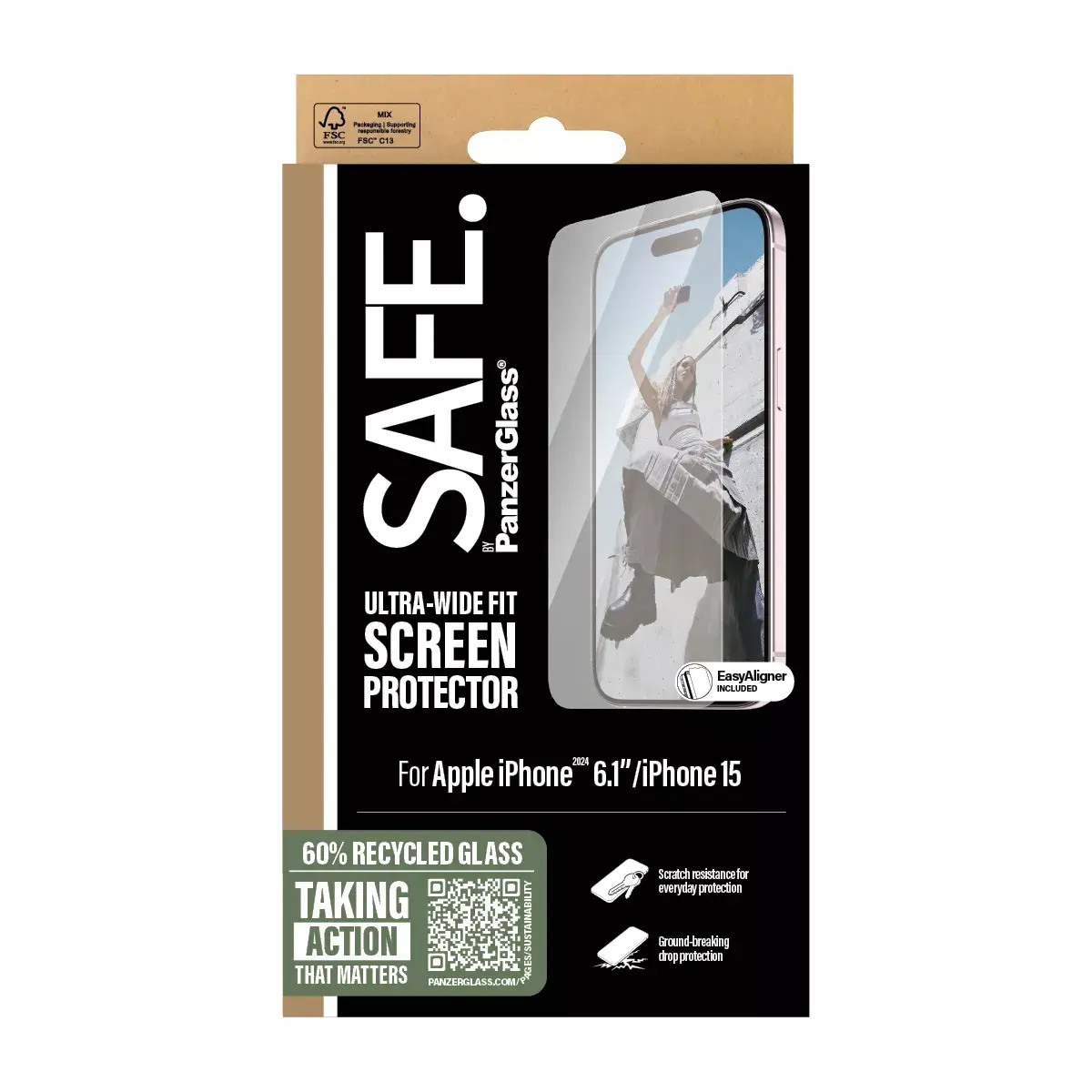 Защитное стекло PanzerGlass SAFE. by ® iPhone '24 6.1" Photo 3