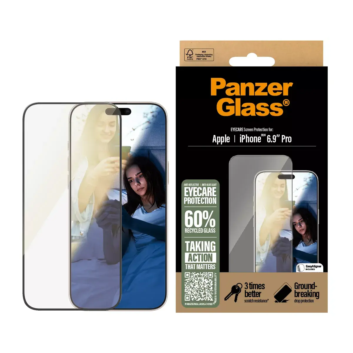 Защитное стекло PanzerGlass EyeCare iPhone '24 6.9" Pro Photo 2