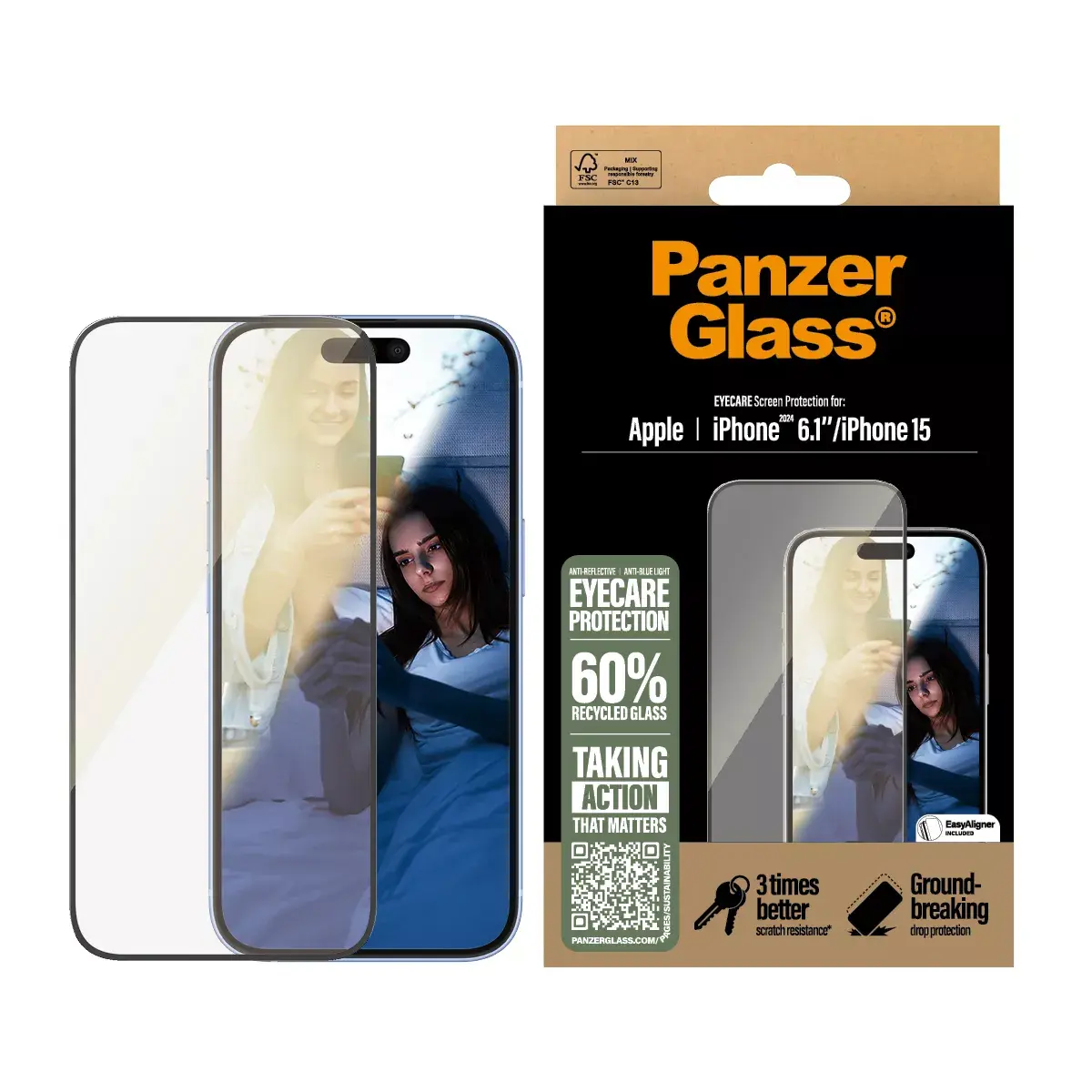 Защитное стекло EyeCare PanzerGlass iPhone '24 6.1" | 15 Photo 2