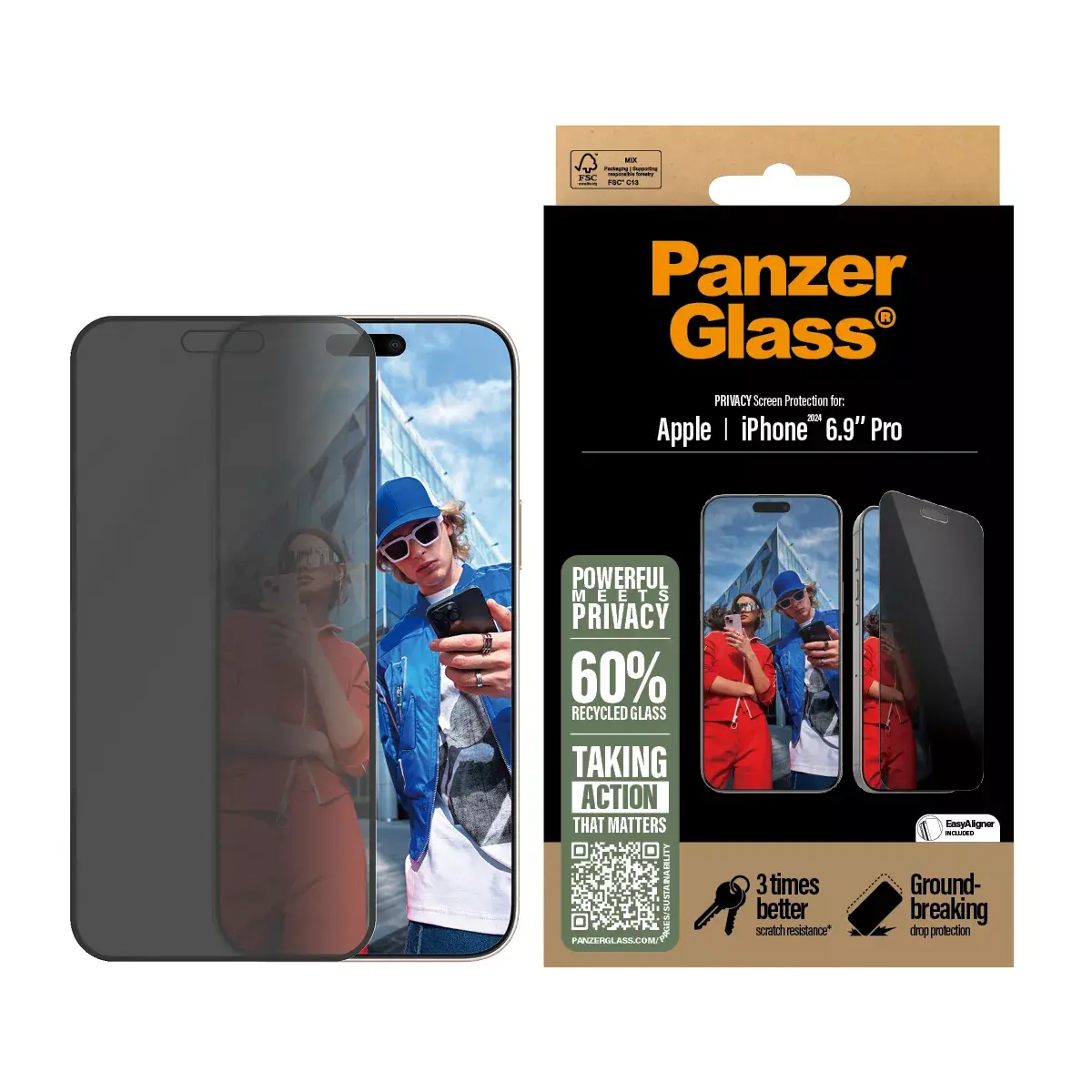 Privacy Screen Protector PanzerGlass iPhone '24 6.9" Pro Photo 3