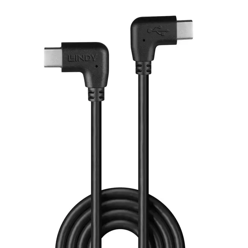Lindy 1m USB 2.0 labais leņķis USB-C kabelis Photo 2