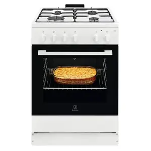 Gāzes plīts Electrolux LKG604012W 60 cm ar gāzes cepeškrāsni, energoefektivitātes klase A