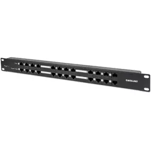 Intellinet PoE Patch Panel 24 Port 12 RJ45 Data In 12 RJ45 Data Power Out Passive Power Ethernet 1U CAT5e