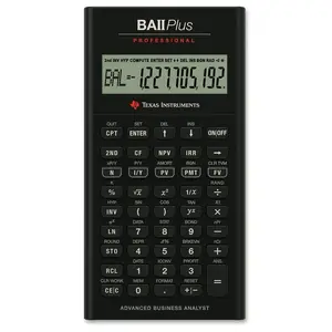 Финансовый калькулятор Texas Instruments BA II Plus Professional — 10-значный дисплей, питание от батареек