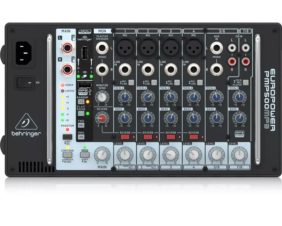 Audio mikseris Behringer PMP500MP3 8 kanāli
