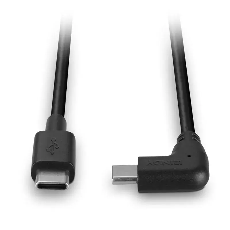 Lindy 1m USB 2.0 Straight USB-C to Right-Angled USB-C Cable Photo 4