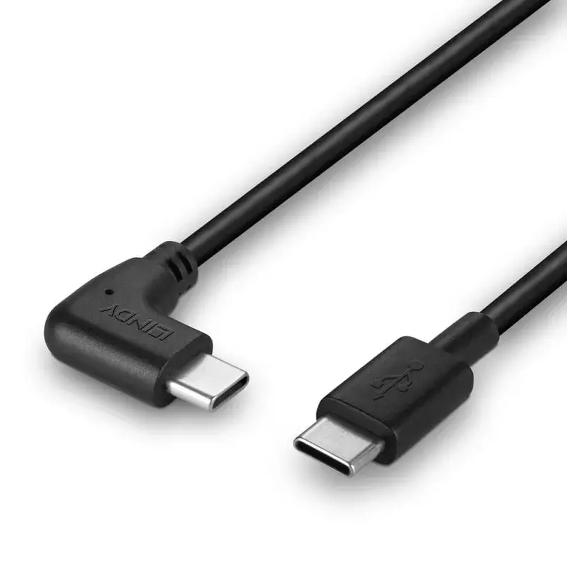 Lindy 1m USB 2.0 Straight USB-C to Right-Angled USB-C Cable Photo 5
