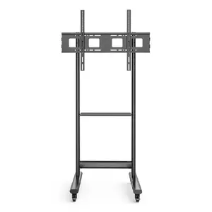 Floor TV mount TECHLY ICA-TR74 for 50"–90" (127–229 cm), VESA 200x200–800x600, 70 kg capacity, height 1290–1515 mm, black