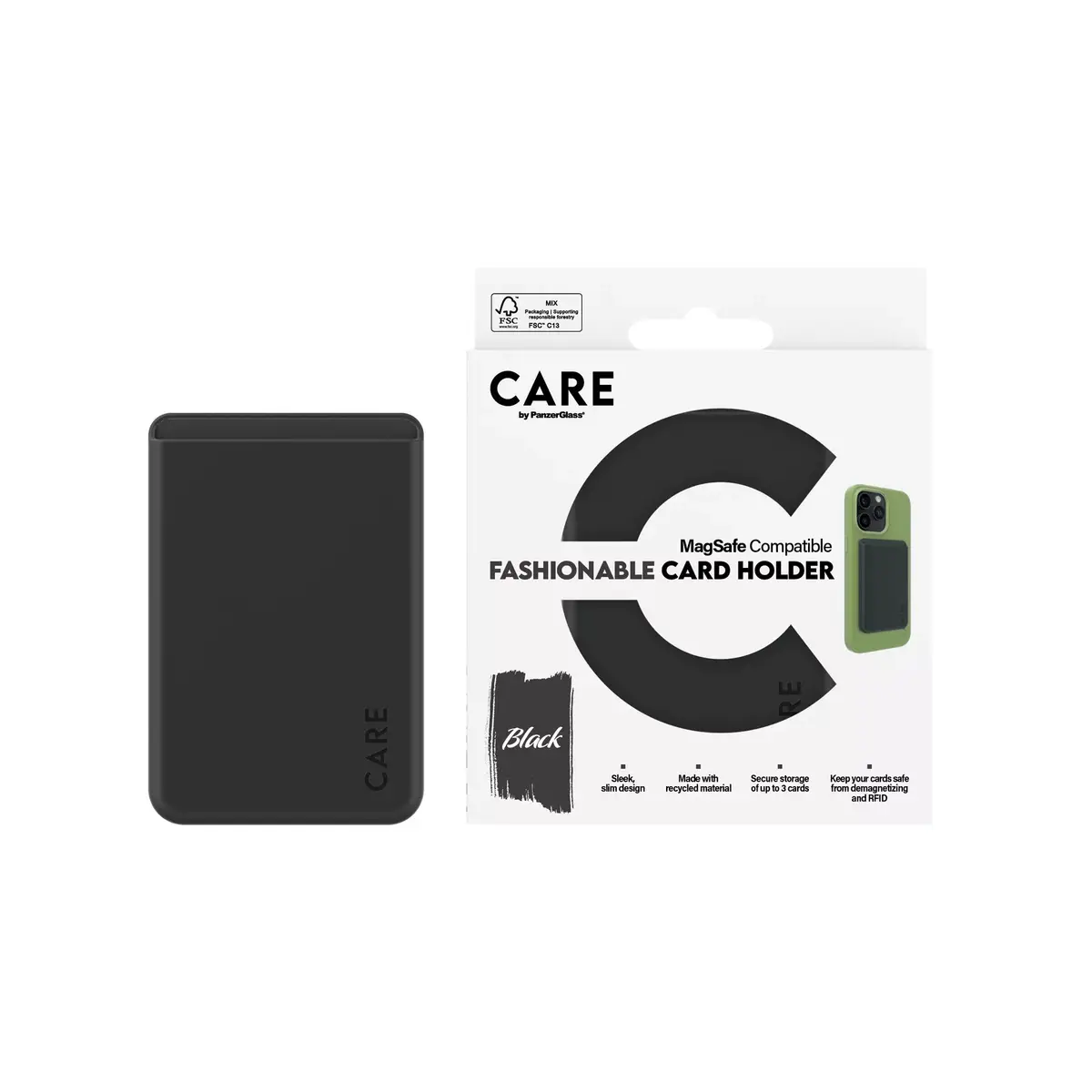 Чехол PanzerGlass CARE by Fashionable Card Holder Black iPhone Photo 2