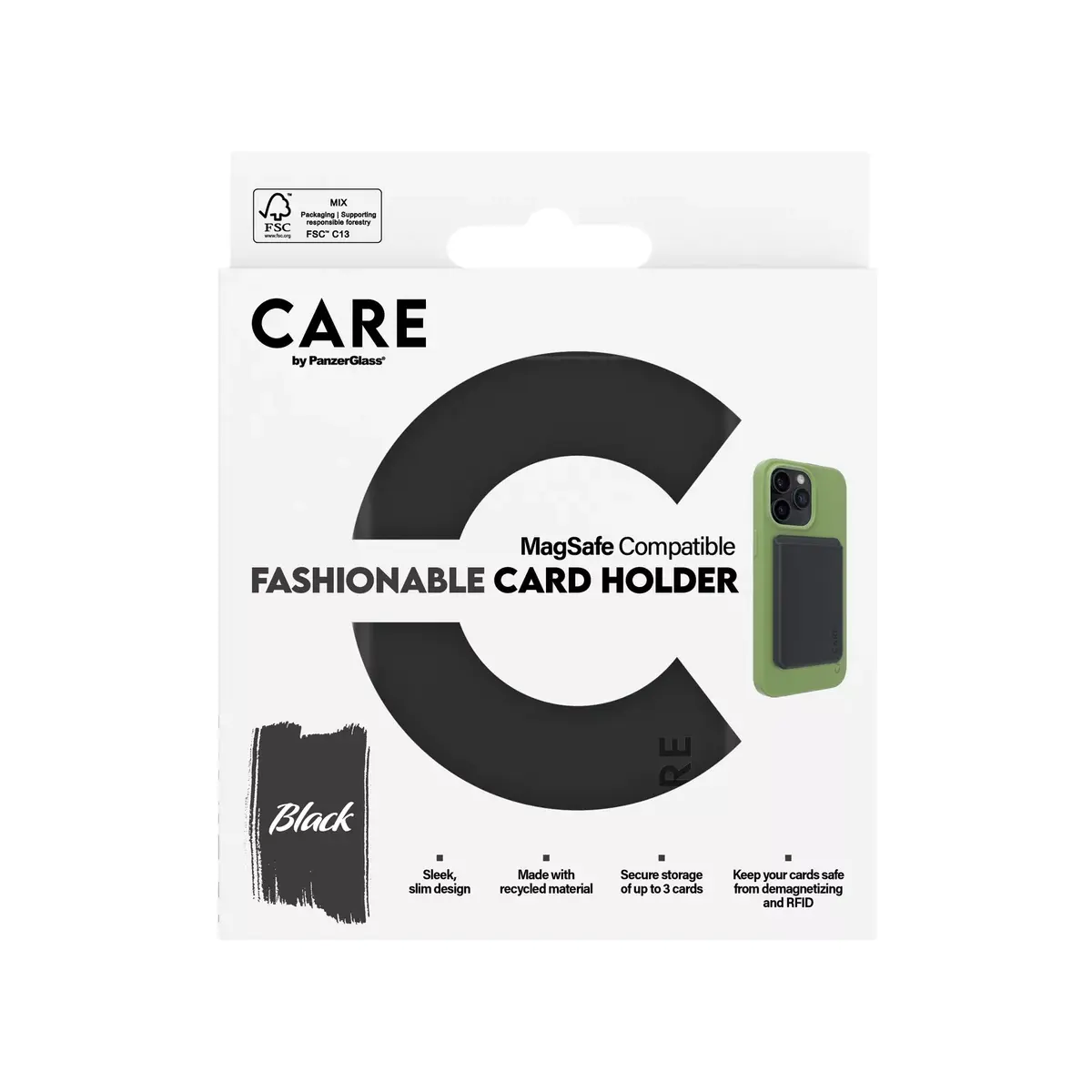 Чехол PanzerGlass CARE by Fashionable Card Holder Black iPhone Photo 3