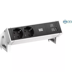 Bachmann Desk 2 Удлинитель 2 AC Розетки Внутренний Черный Белый