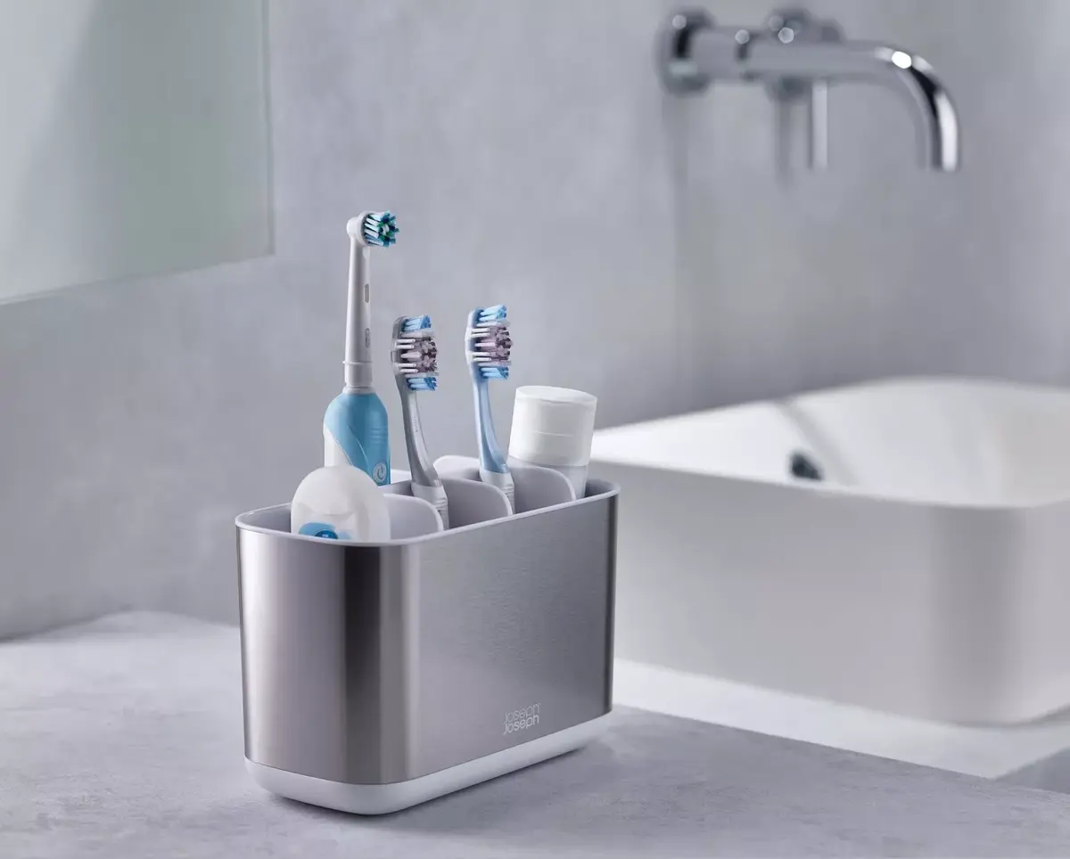Freestanding toothbrush holder Joseph Joseph EasyStore™ Steel Large Photo 3