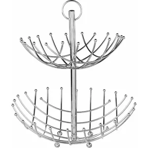 Two-tier spiral fruit basket 5_five model 111526 — compact countertop storage