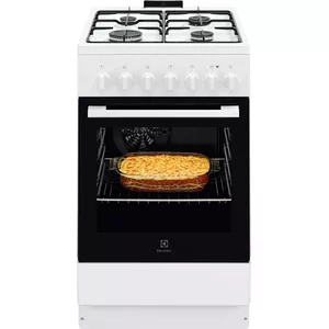 Akcija! Electrolux gāzes plīts ar elektrisko cepeškrāsni, 50cm, balta
