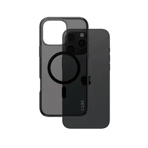 Чехол PanzerGlass CARE Smokey с черным MagSafe для Apple iPhone 16 Pro Max из термопластичного полиуретана