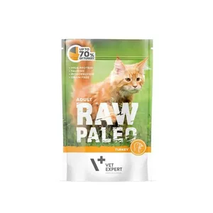 Влажный корм для кошек VETEXPERT Raw Paleo Adult Turkey 100 г — без зерна, белок 10,3%, жир 5,3%, влажность 79%