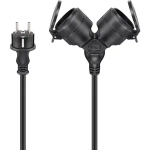 Goobay 65434 Удлинитель 5м 2 AC розетки Уличный Черный