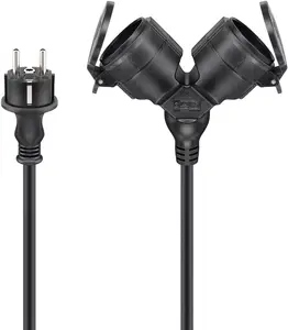 Goobay 65435 Удлинитель 10 м 2 AC Розетки Уличный Черный
