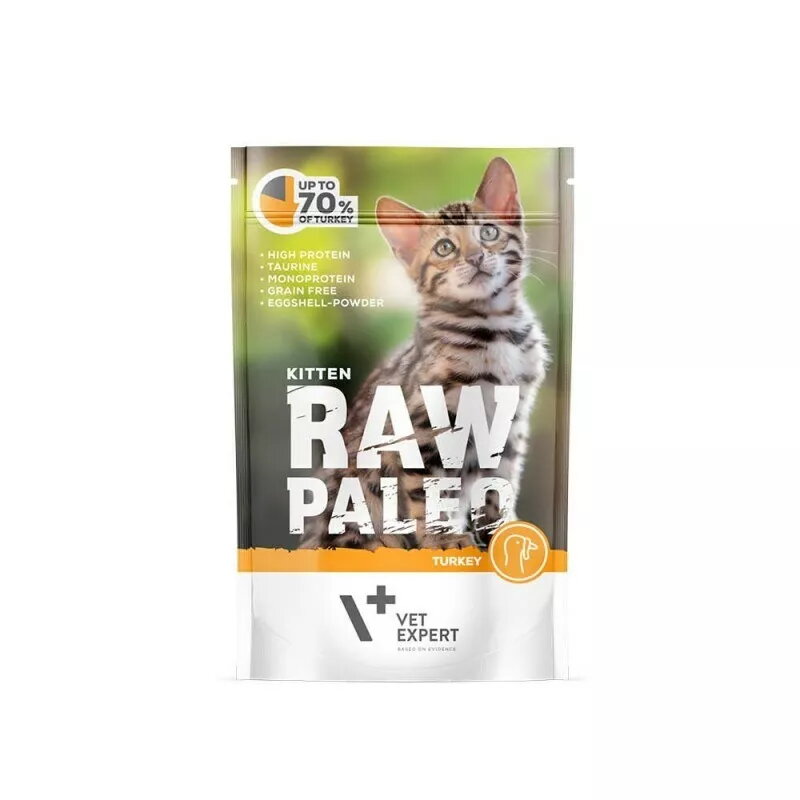 Mitrā barība kaķēniem VETEXPERT RAW PALEO