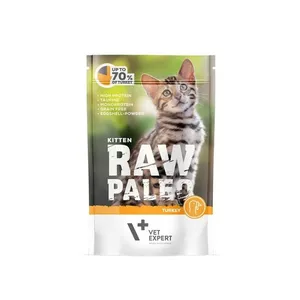 Влажный корм для котят VETEXPERT RAW PALEO Kitten Turkey 100 г — монопротеин, 79% влаги, 10,3% белка