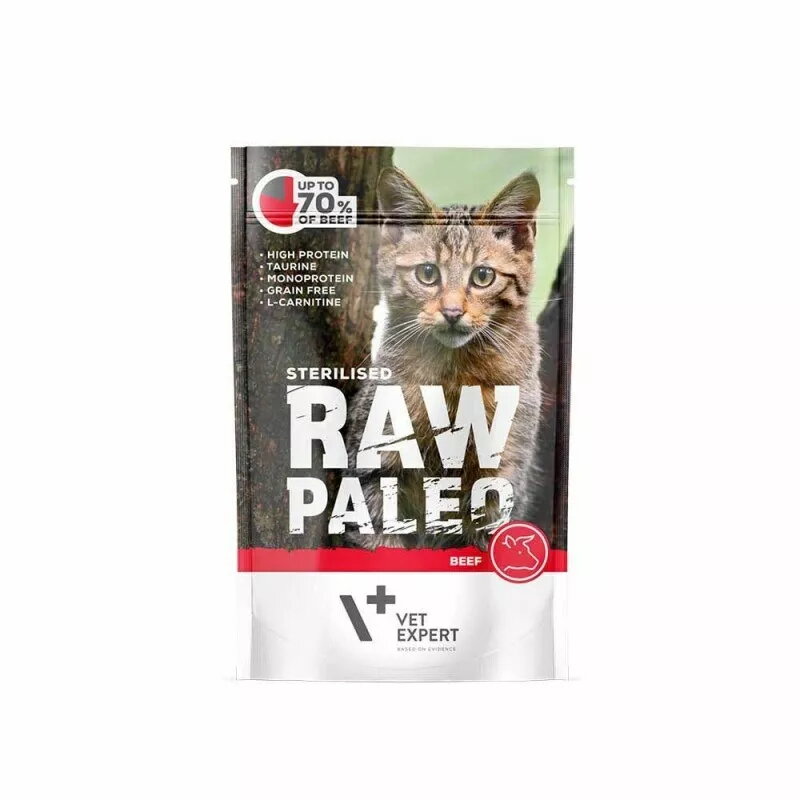 Mitrs kaķu barības VETEXPERT RAW PALEO