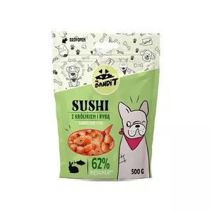Лакомство для собак VETEXPERT MR. BANDIT SUSHI с кроликом и рыбой, 500 г, гипоаллергенное, без глютена