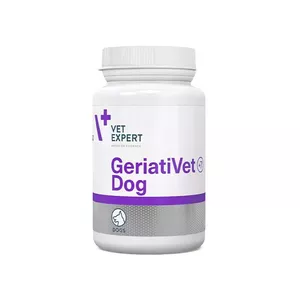 Uztura bagātinātājs VETEXPERT GeriatiVet Dog 45 kapsulas — senioriem suņiem, tablešu forma, piemērots visām šķirnēm, bez konservantiem un glutēna