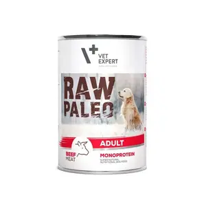 Влажный корм для собак VETEXPERT RAW PALEO Adult Монопротеин Говядина 400 г, банка, без глютена